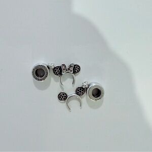 Pandora Sterling Silver Mickey & Minnie ears charms
